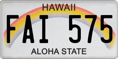 HI license plate FAI575