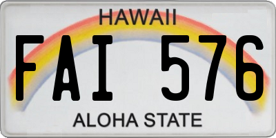 HI license plate FAI576