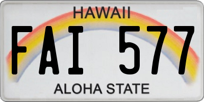 HI license plate FAI577