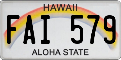 HI license plate FAI579