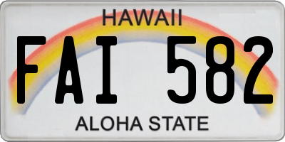 HI license plate FAI582