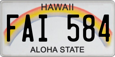 HI license plate FAI584