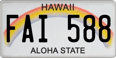 HI license plate FAI588