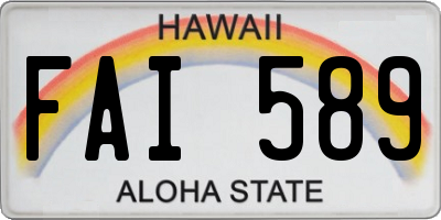 HI license plate FAI589