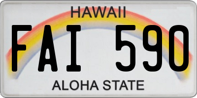 HI license plate FAI590