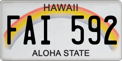 HI license plate FAI592