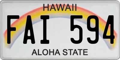 HI license plate FAI594