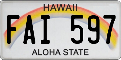 HI license plate FAI597