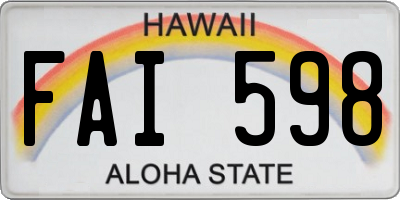 HI license plate FAI598