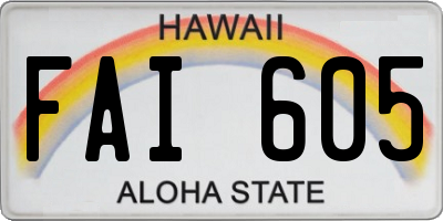 HI license plate FAI605
