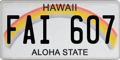 HI license plate FAI607
