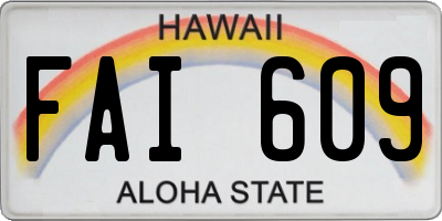 HI license plate FAI609