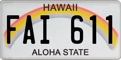 HI license plate FAI611