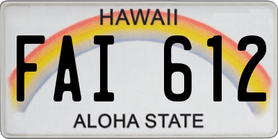 HI license plate FAI612