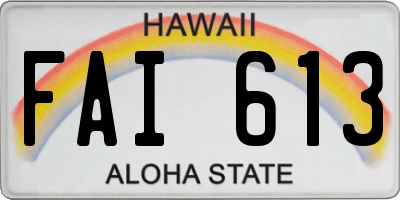 HI license plate FAI613
