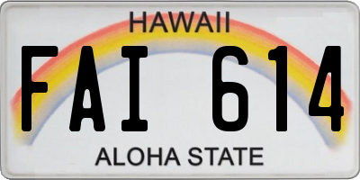 HI license plate FAI614