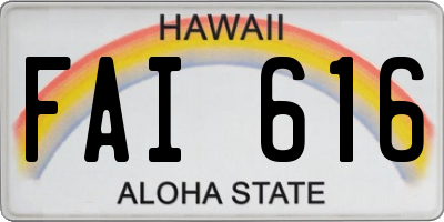 HI license plate FAI616