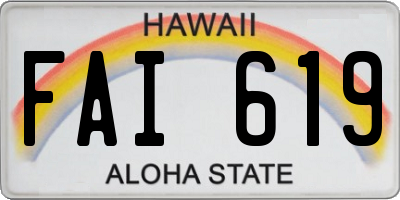 HI license plate FAI619