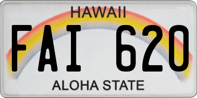 HI license plate FAI620