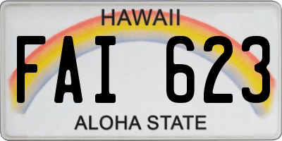 HI license plate FAI623