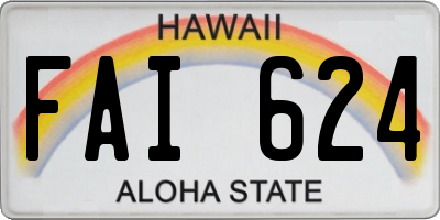 HI license plate FAI624