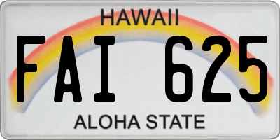 HI license plate FAI625
