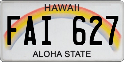 HI license plate FAI627