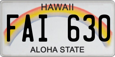 HI license plate FAI630