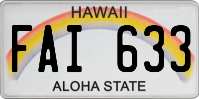 HI license plate FAI633