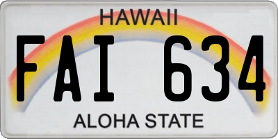 HI license plate FAI634
