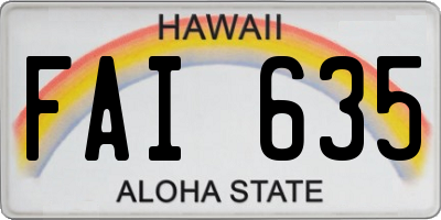 HI license plate FAI635