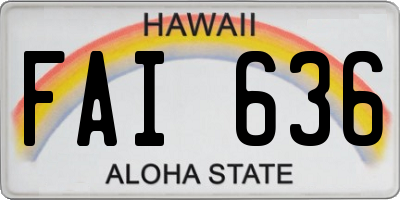 HI license plate FAI636