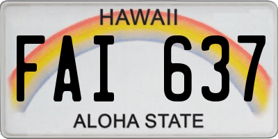 HI license plate FAI637