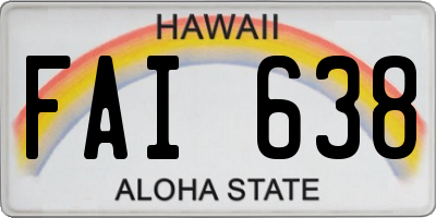 HI license plate FAI638