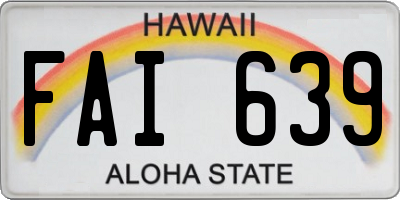HI license plate FAI639