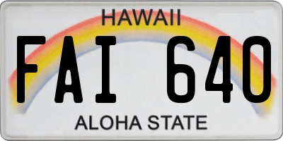 HI license plate FAI640