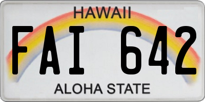 HI license plate FAI642