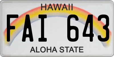 HI license plate FAI643