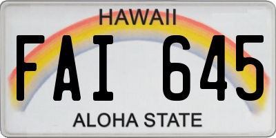 HI license plate FAI645