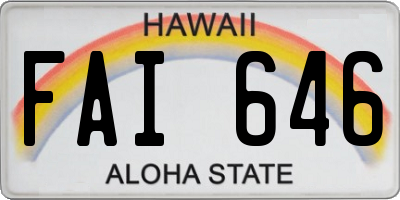 HI license plate FAI646