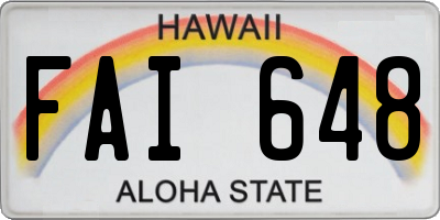 HI license plate FAI648