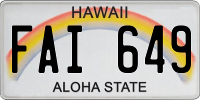 HI license plate FAI649