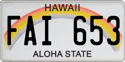 HI license plate FAI653