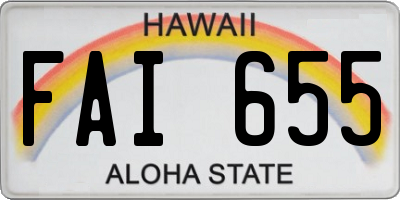 HI license plate FAI655