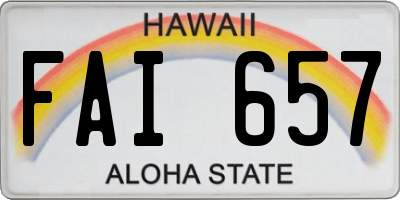 HI license plate FAI657