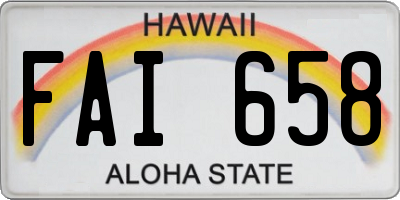 HI license plate FAI658