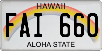 HI license plate FAI660