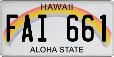 HI license plate FAI661