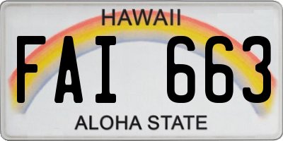 HI license plate FAI663