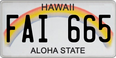 HI license plate FAI665